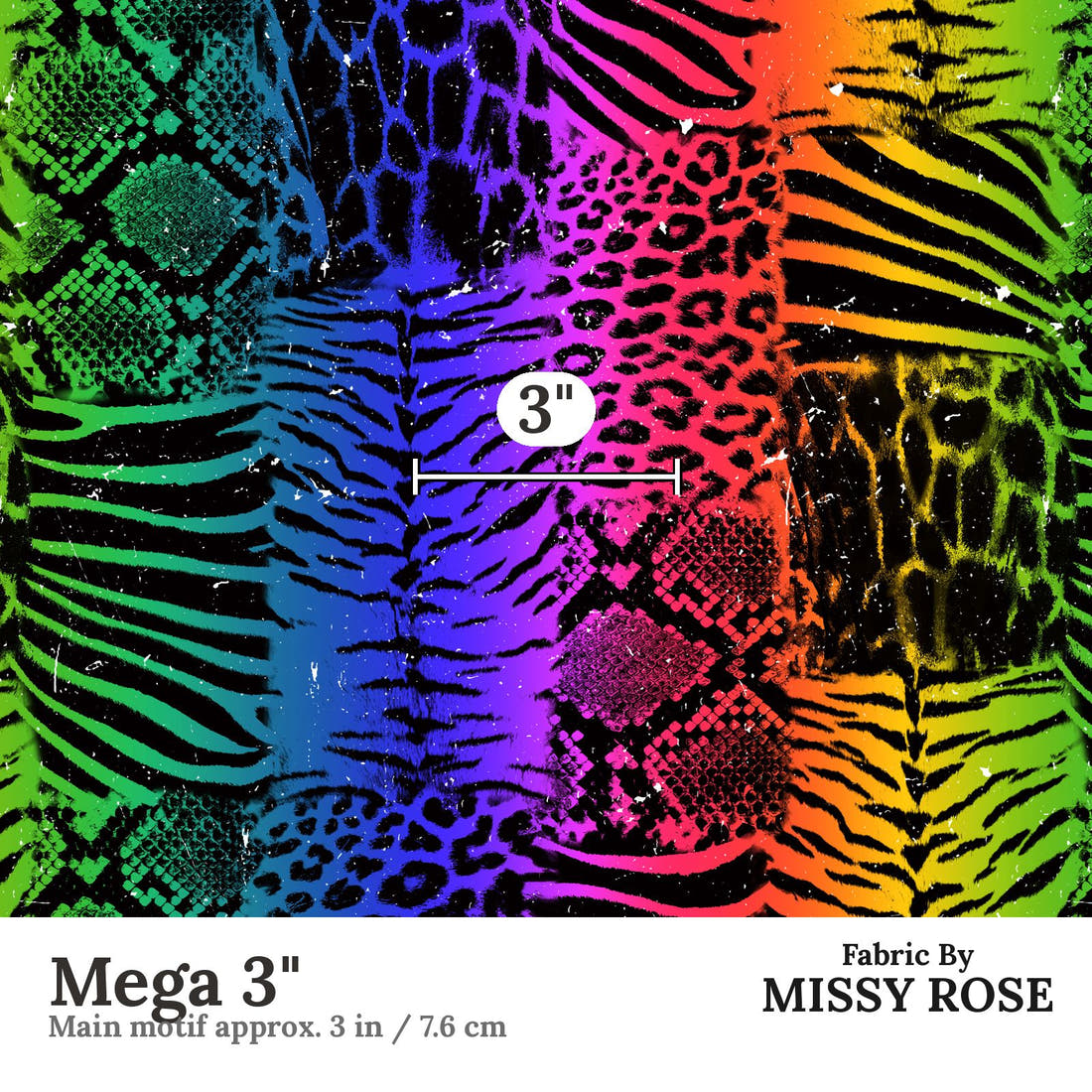 Studio Saturate Fabric 16 Mega 3 inch print scale guide | Fabric by Missy Rose