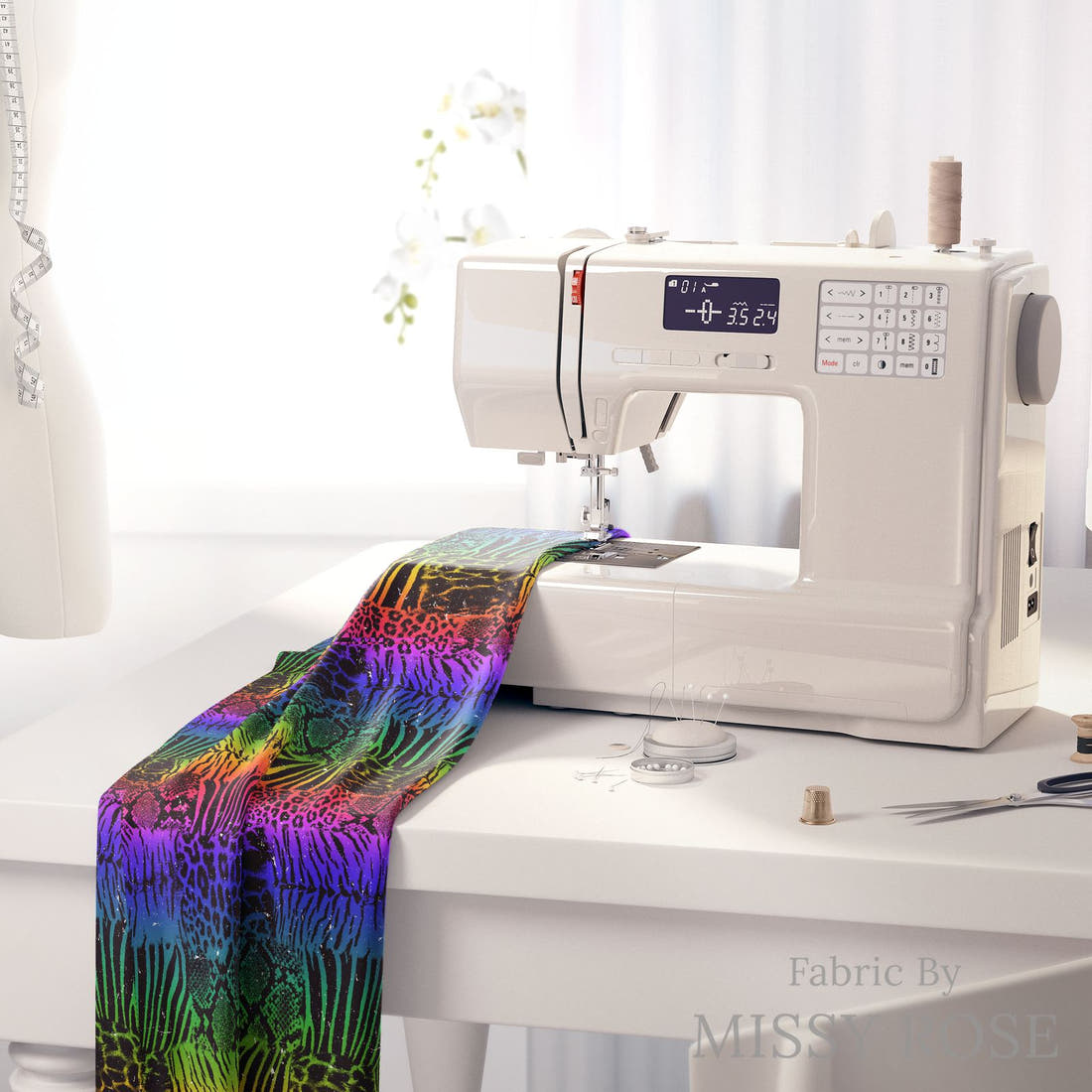 Studio Saturate Fabric 16 on a sewing machine - premium fabric for sewing projects | Fabric by Missy Rose