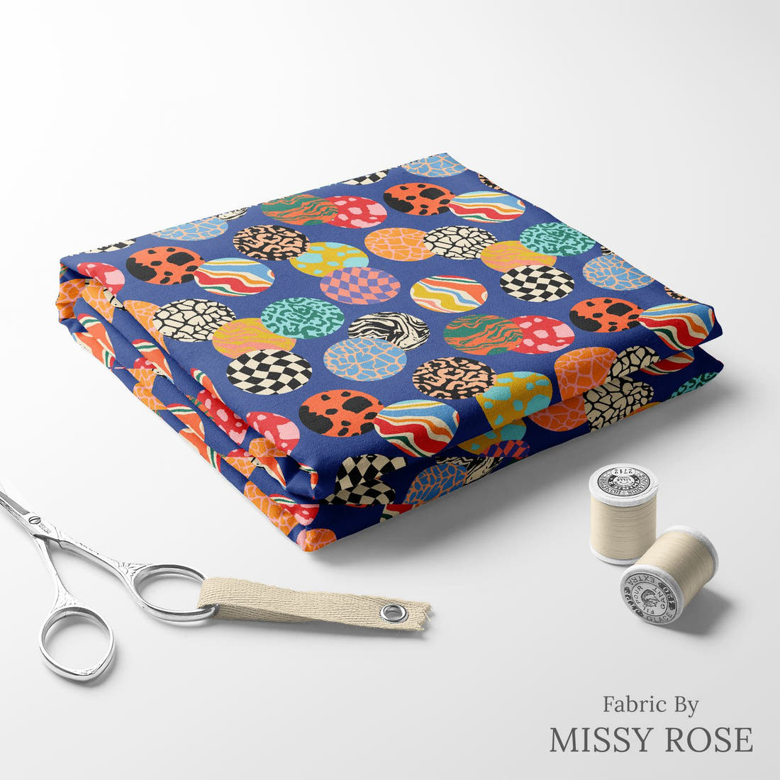 Studio Saturate Fabric 17 folded fabric stack with matching thread - pre-order fabric Australia | Fabric by Missy Rose