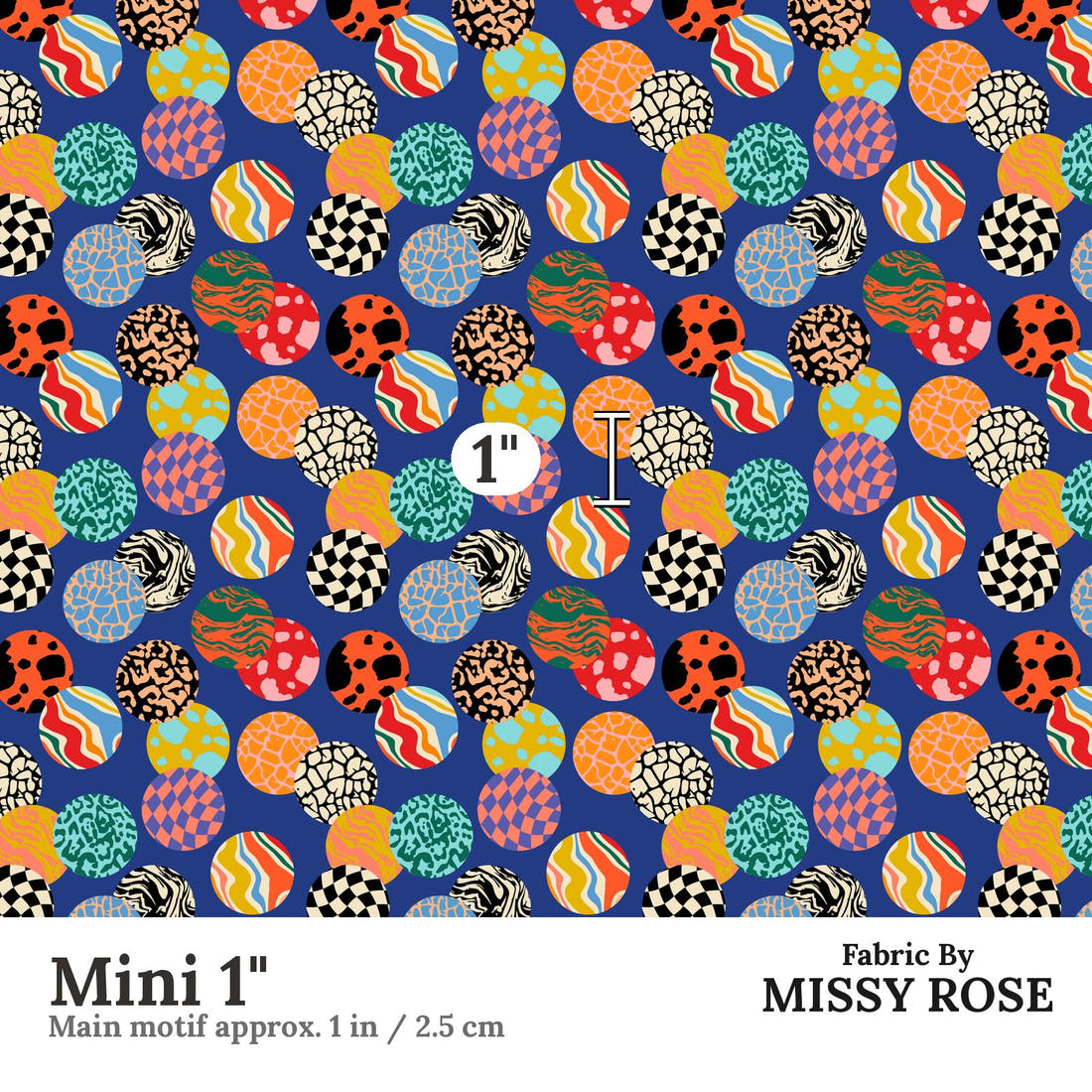 Studio Saturate Fabric 17 Mini 1 inch print scale guide | Fabric by Missy Rose
