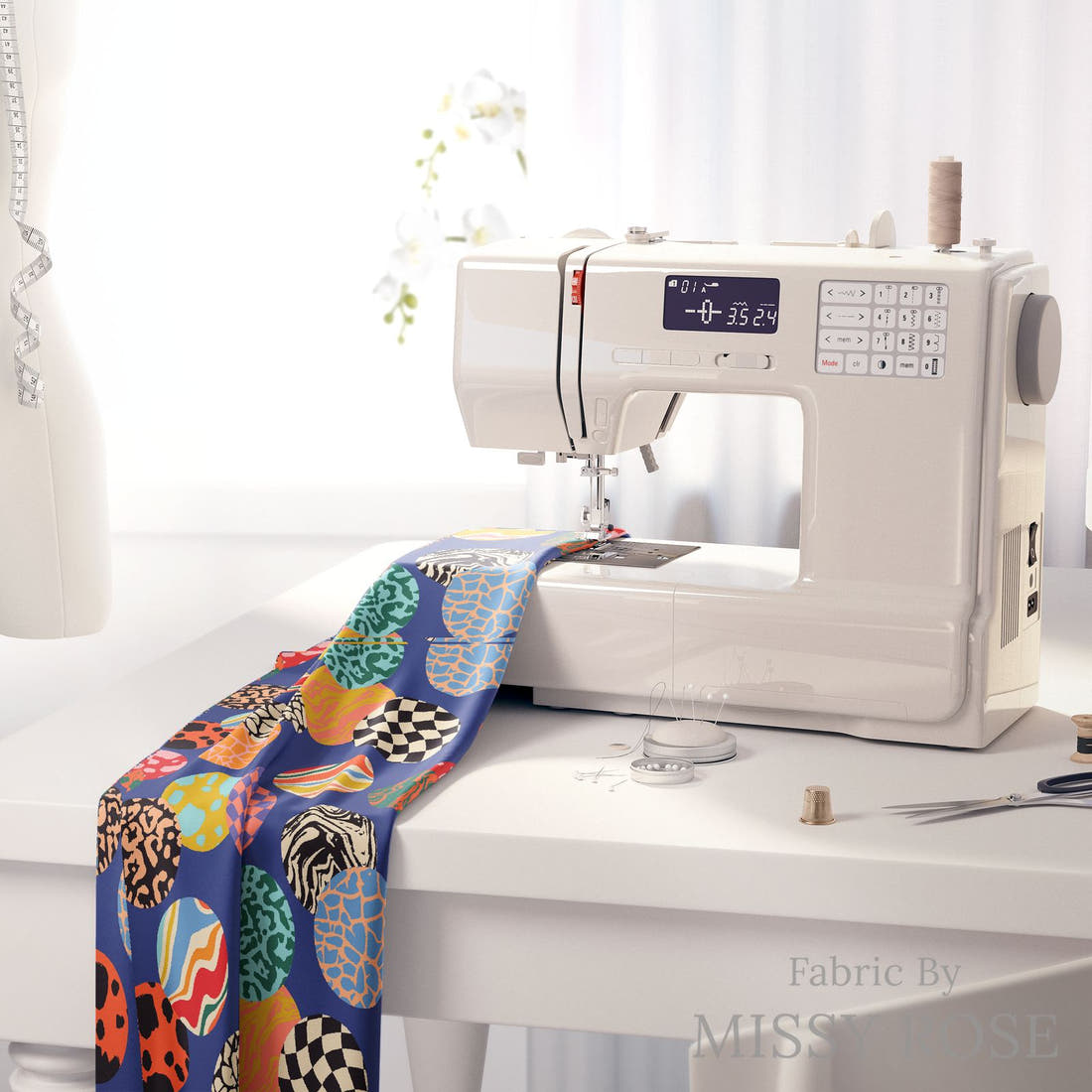 Studio Saturate Fabric 17 on a sewing machine - premium fabric for sewing projects | Fabric by Missy Rose