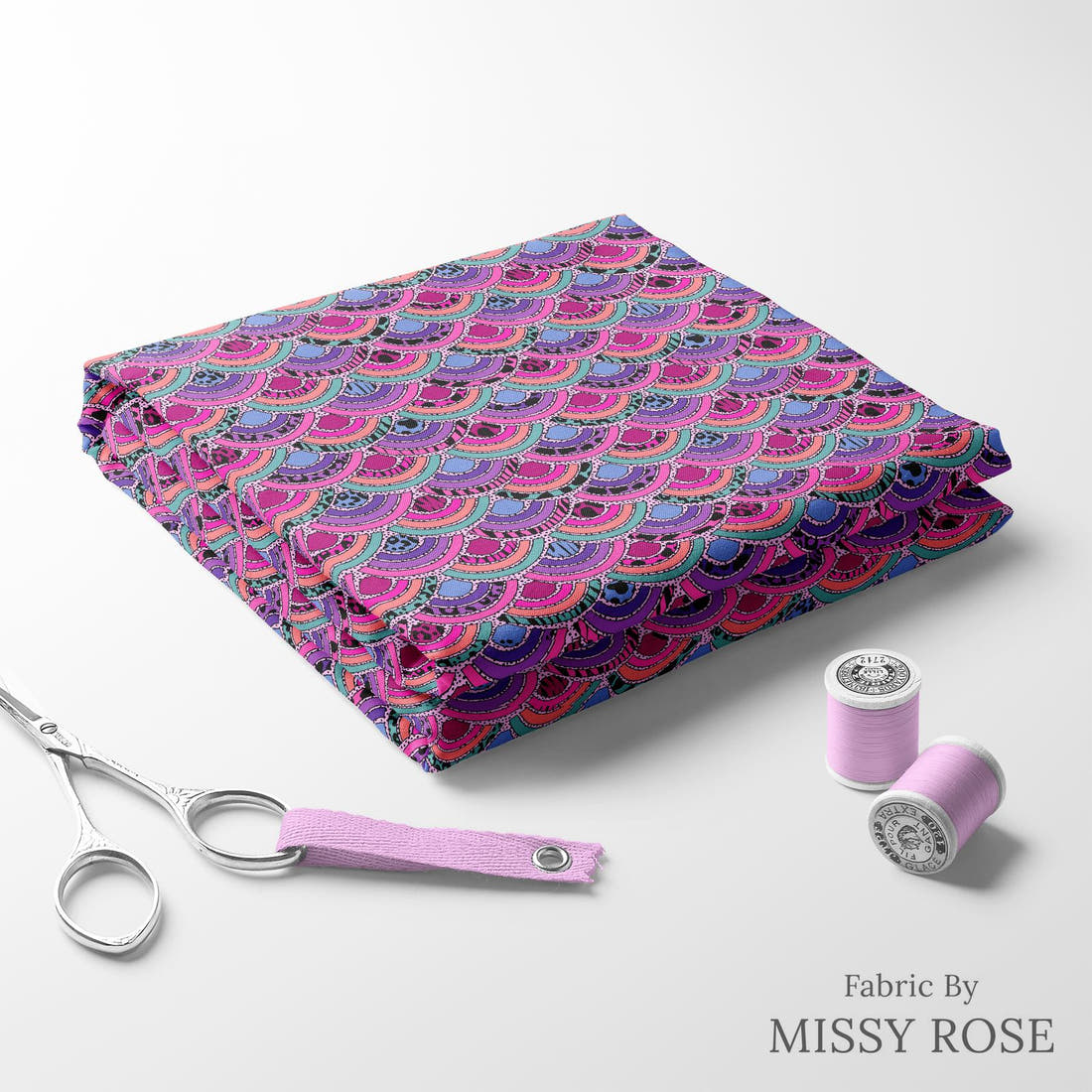 Studio Saturate Fabric 18 folded fabric stack with matching thread - pre-order fabric Australia | Fabric by Missy Rose