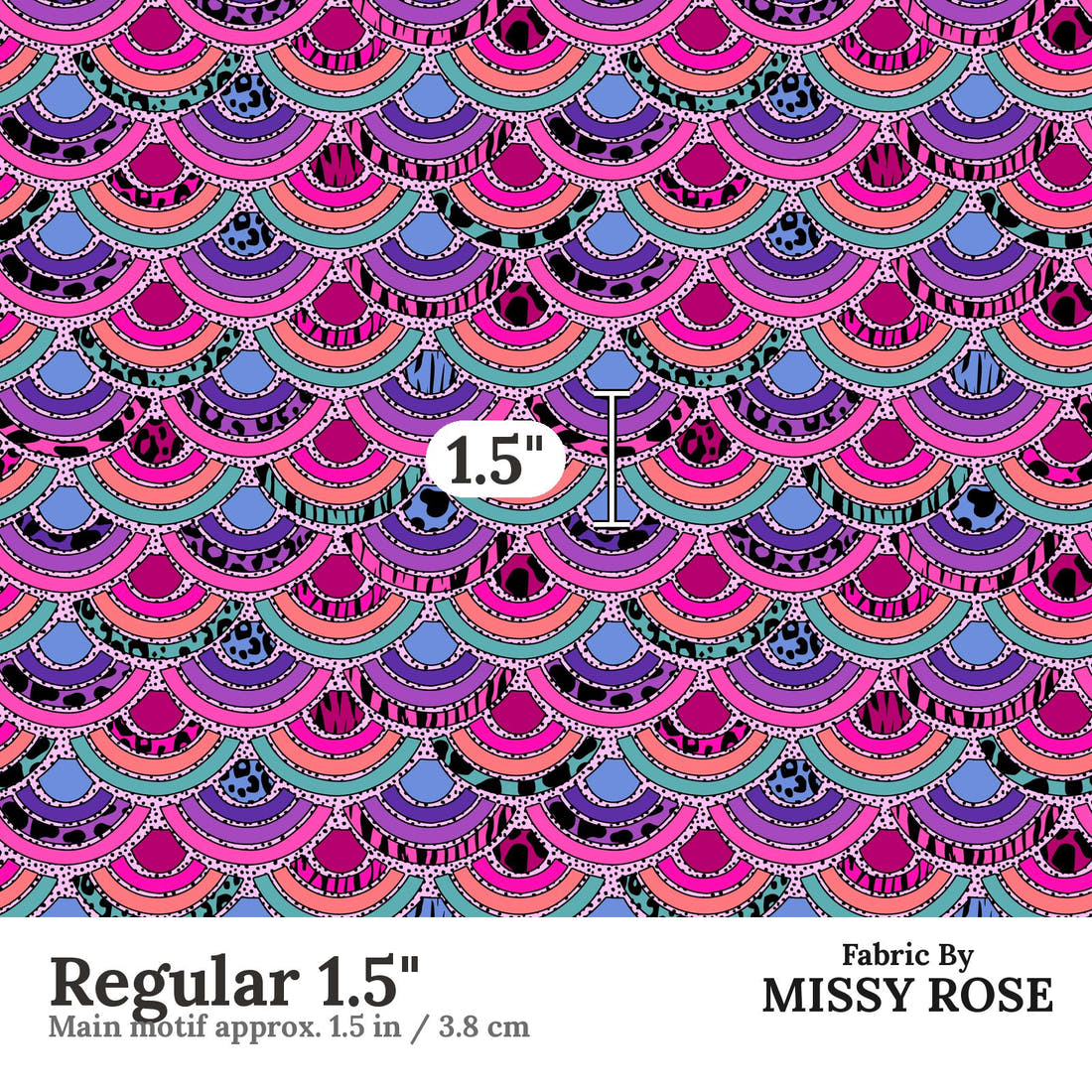 Studio Saturate Fabric 18 Regular 1.5 inch print scale guide | Fabric by Missy Rose