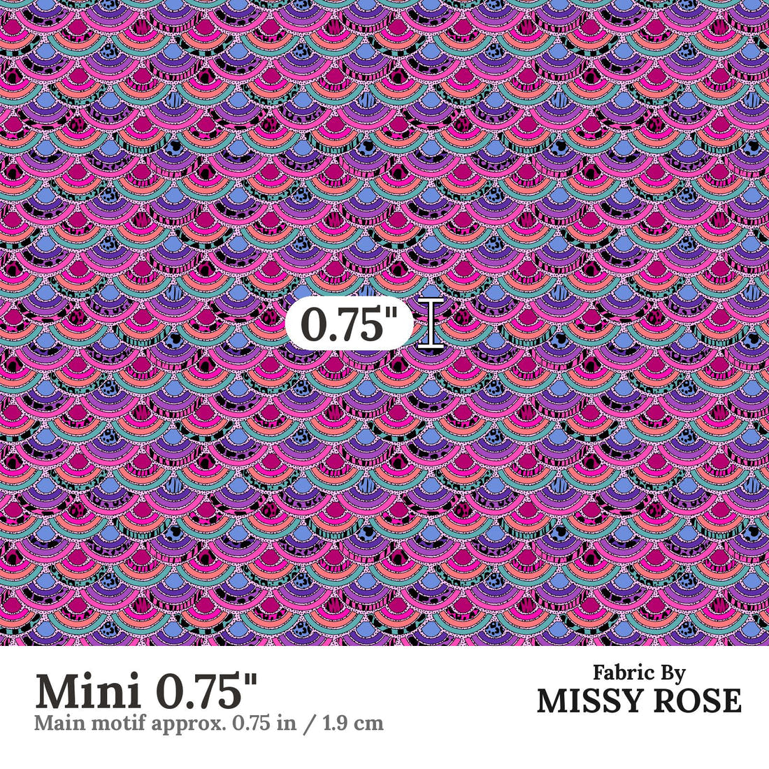 Studio Saturate Fabric 18 Mini 0.75 inch print scale guide | Fabric by Missy Rose