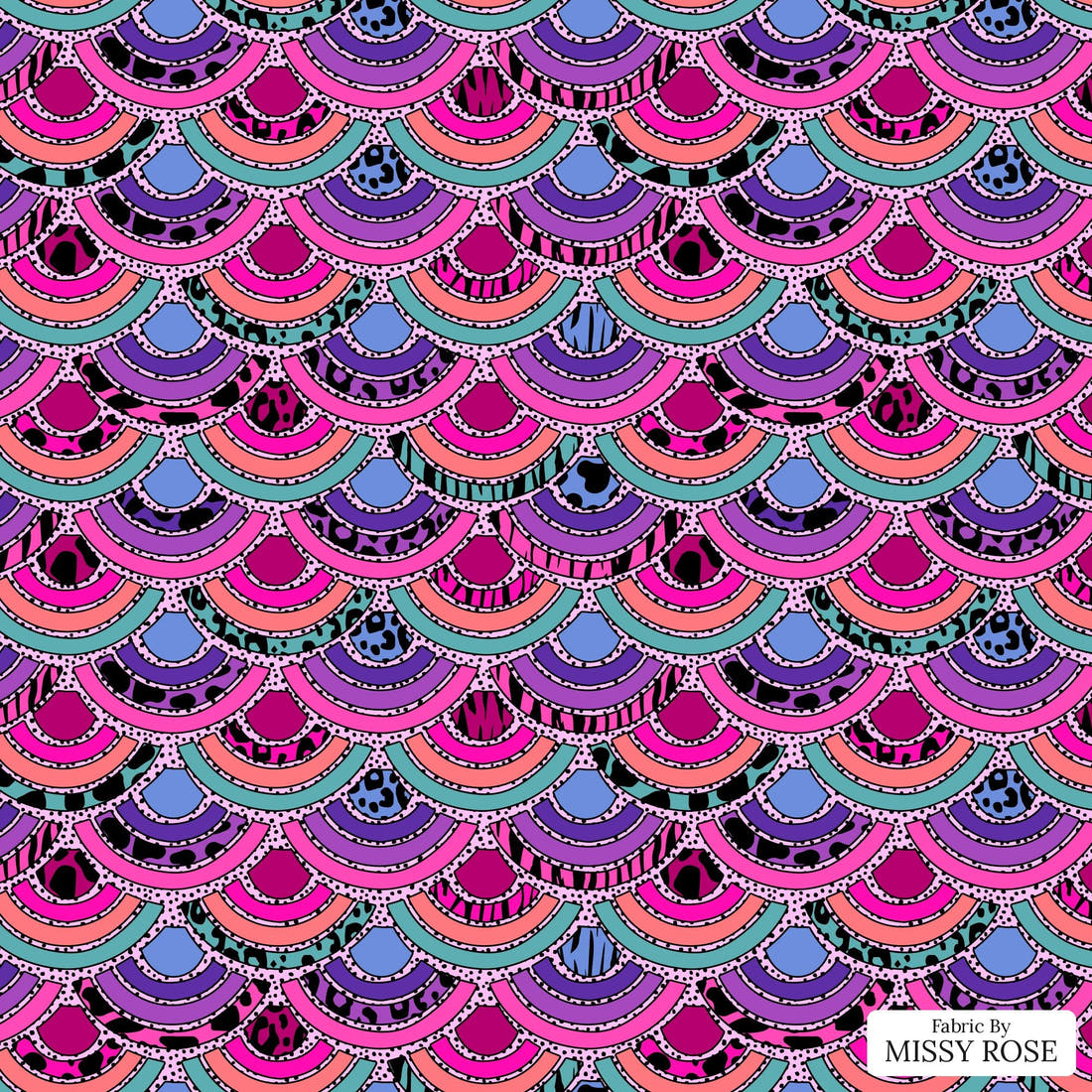 Studio Saturate Fabric 18 - flat view of the print, zoom in for detail | Fabric by Missy Rose