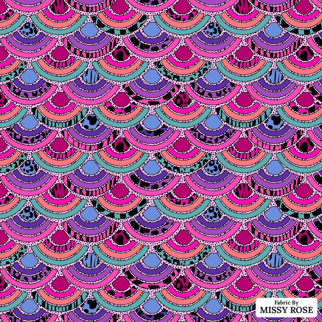 Studio Saturate Fabric 18 - flat view of the print, zoom in for detail | Fabric by Missy Rose