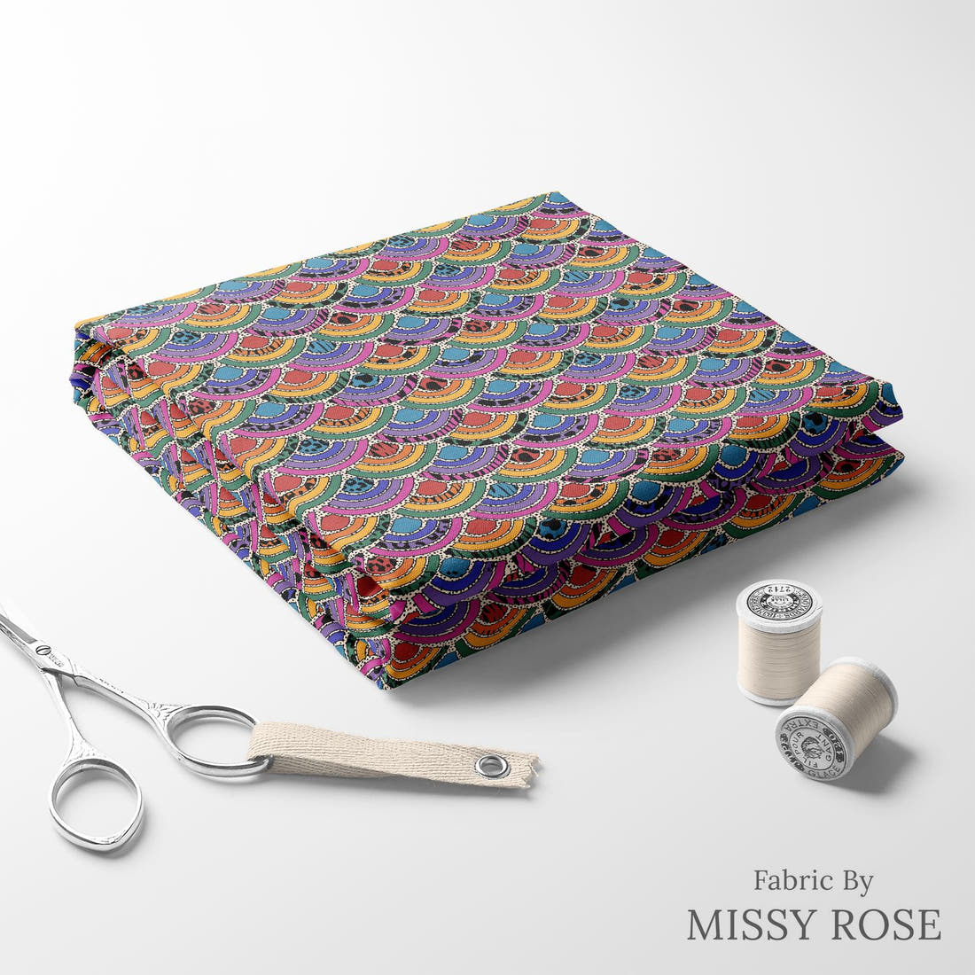 Studio Saturate Fabric 19 folded fabric stack with matching thread - pre-order fabric Australia | Fabric by Missy Rose