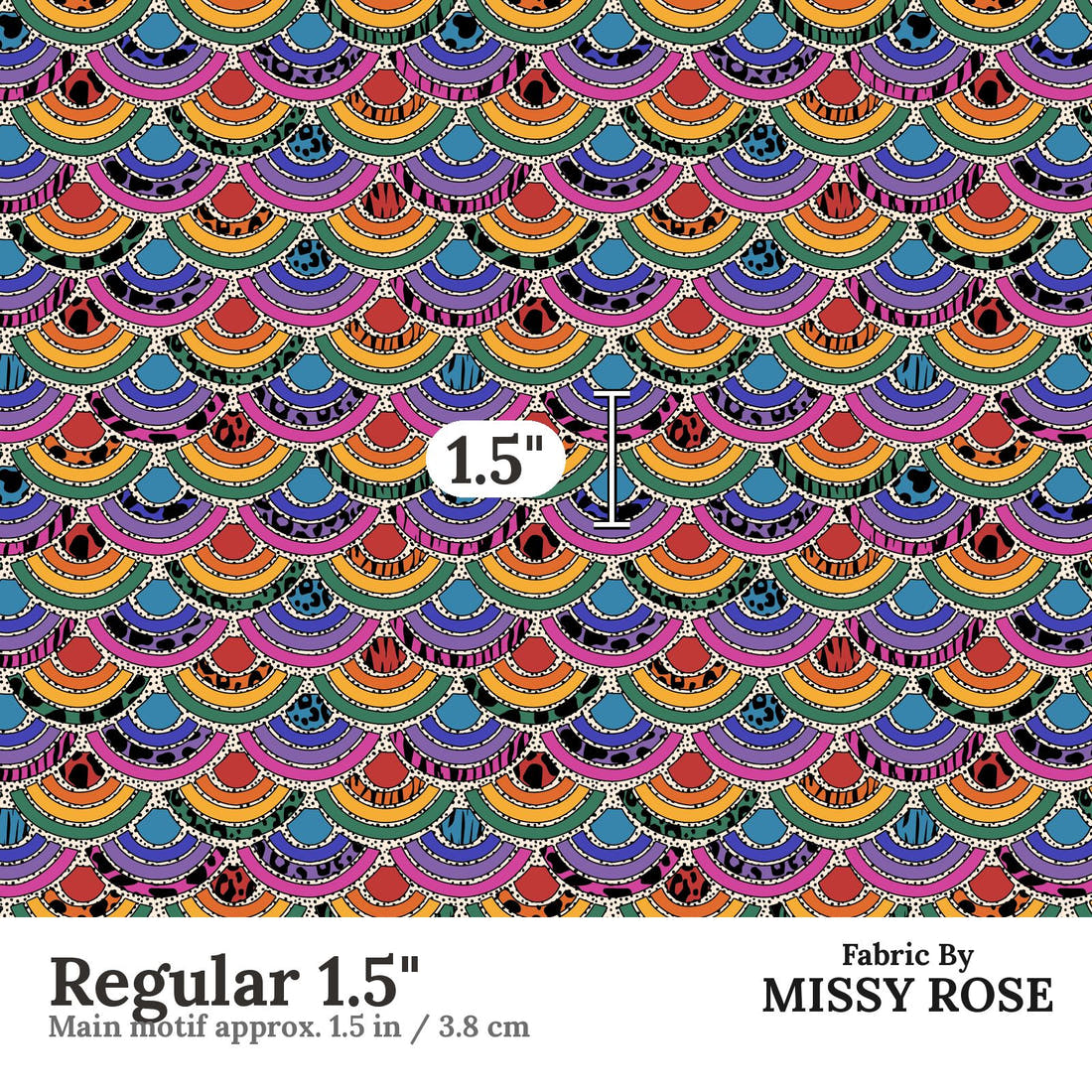 Studio Saturate Fabric 19 Regular 1.5 inch print scale guide | Fabric by Missy Rose