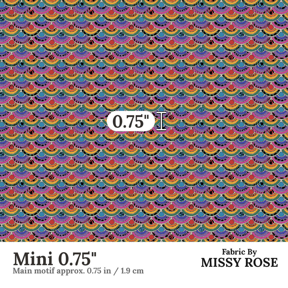 Studio Saturate Fabric 19 Mini 0.75 inch print scale guide | Fabric by Missy Rose