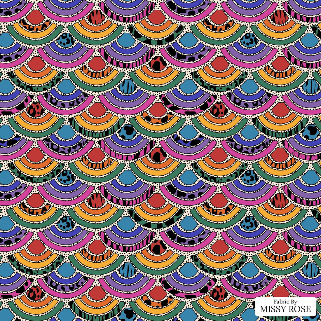 Studio Saturate Fabric 19 - flat view of the print, zoom in for detail | Fabric by Missy Rose