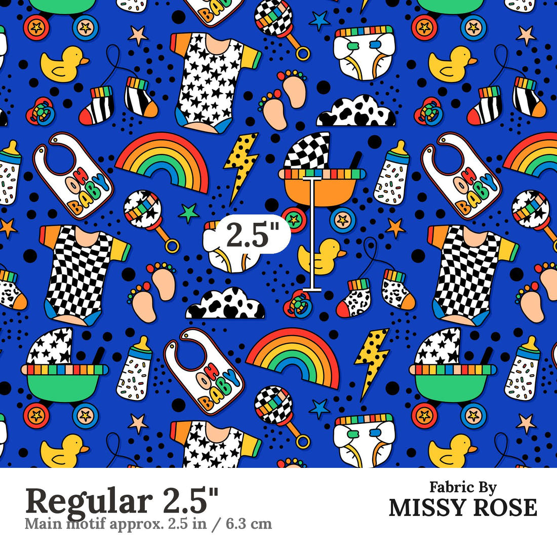 Studio Saturate Fabric 20 Regular 2.5 inch print scale guide | Fabric by Missy Rose