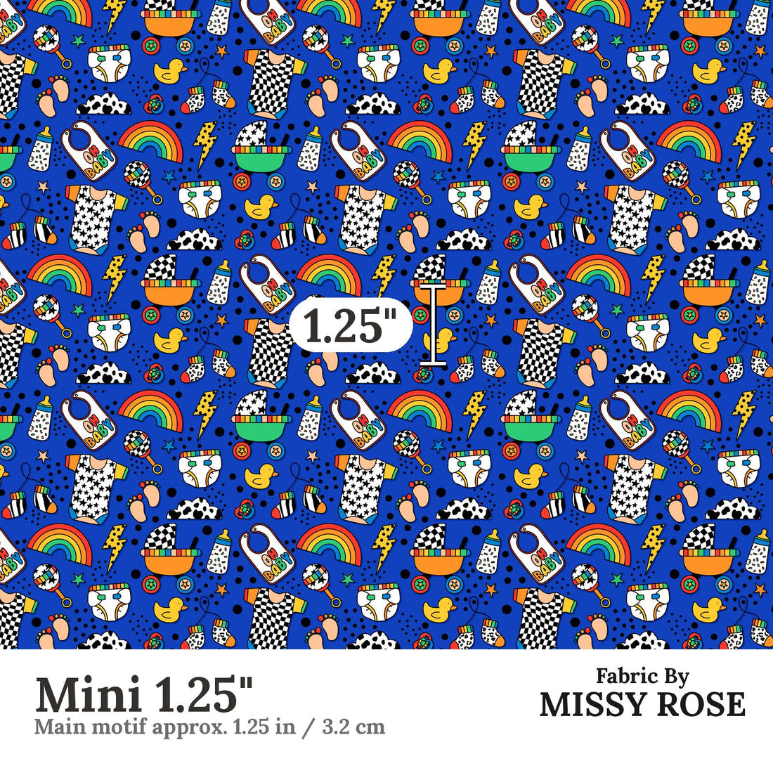 Studio Saturate Fabric 20 Mini 1.25 inch print scale guide | Fabric by Missy Rose