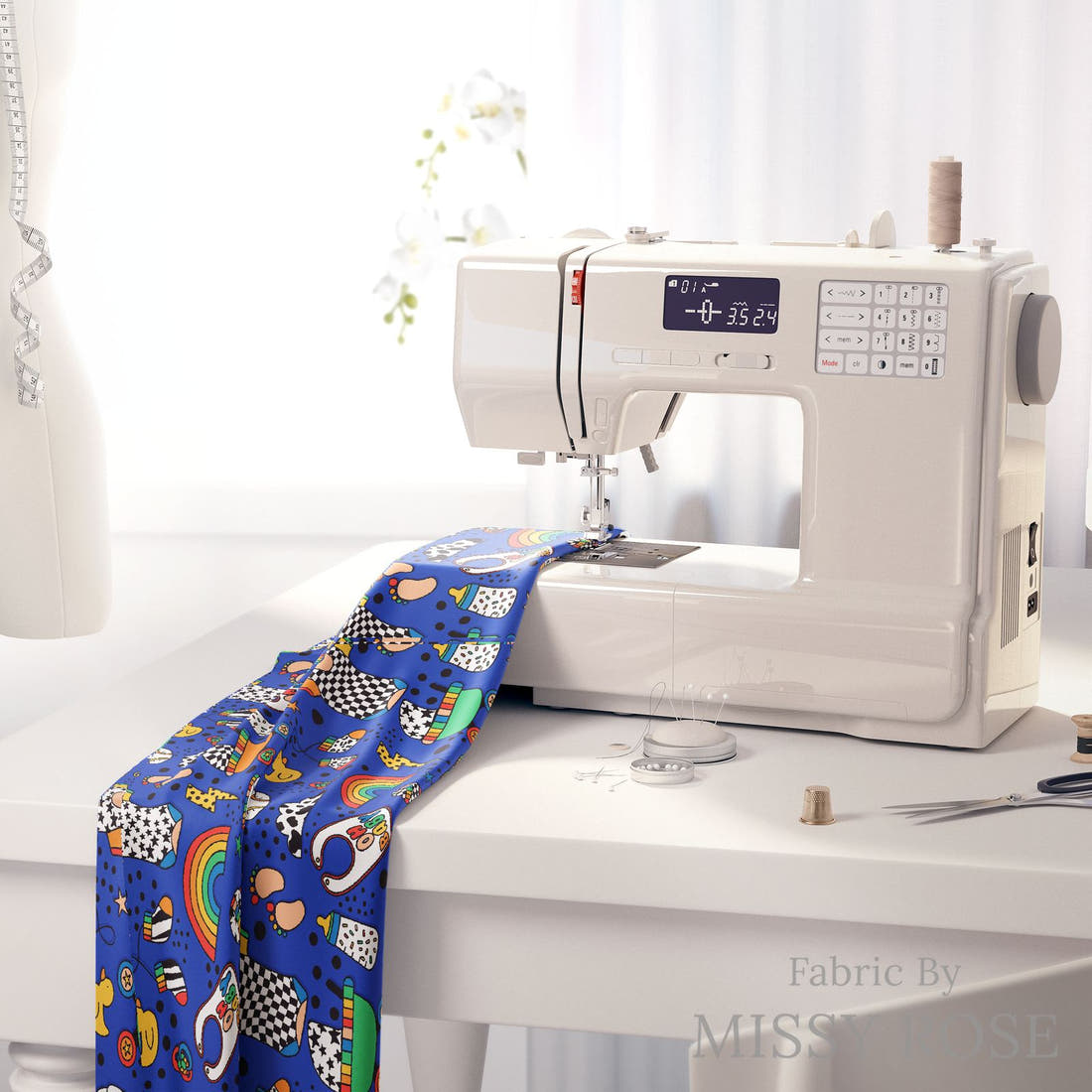 Studio Saturate Fabric 20 on a sewing machine - premium fabric for sewing projects | Fabric by Missy Rose