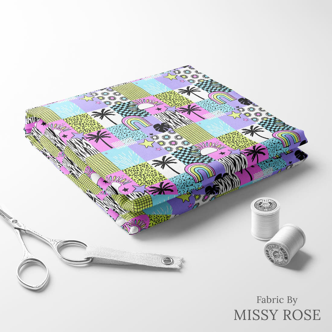 Studio Saturate Fabric 21 folded fabric stack with matching thread - pre-order fabric Australia | Fabric by Missy Rose