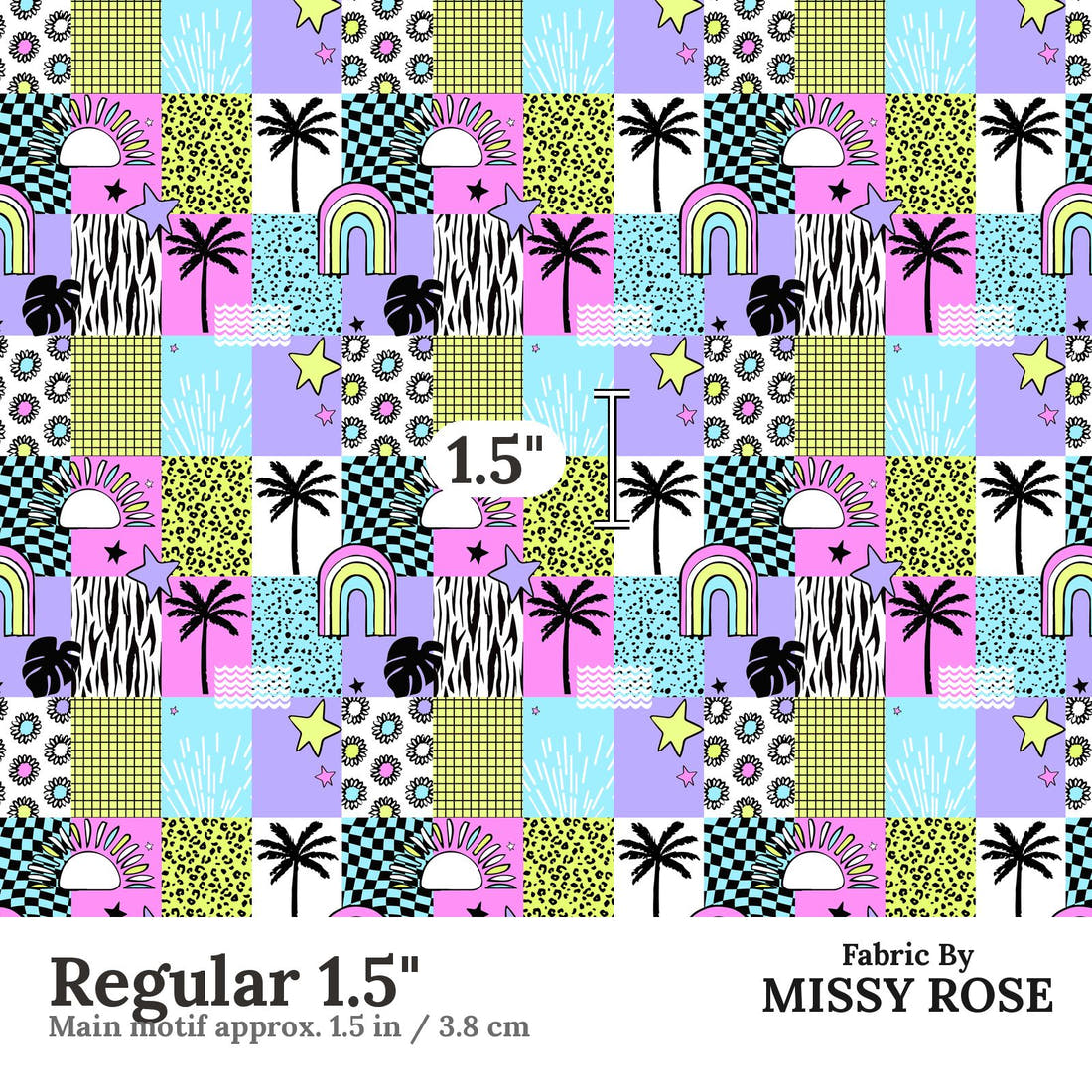 Studio Saturate Fabric 21 Regular 1.5 inch print scale guide | Fabric by Missy Rose