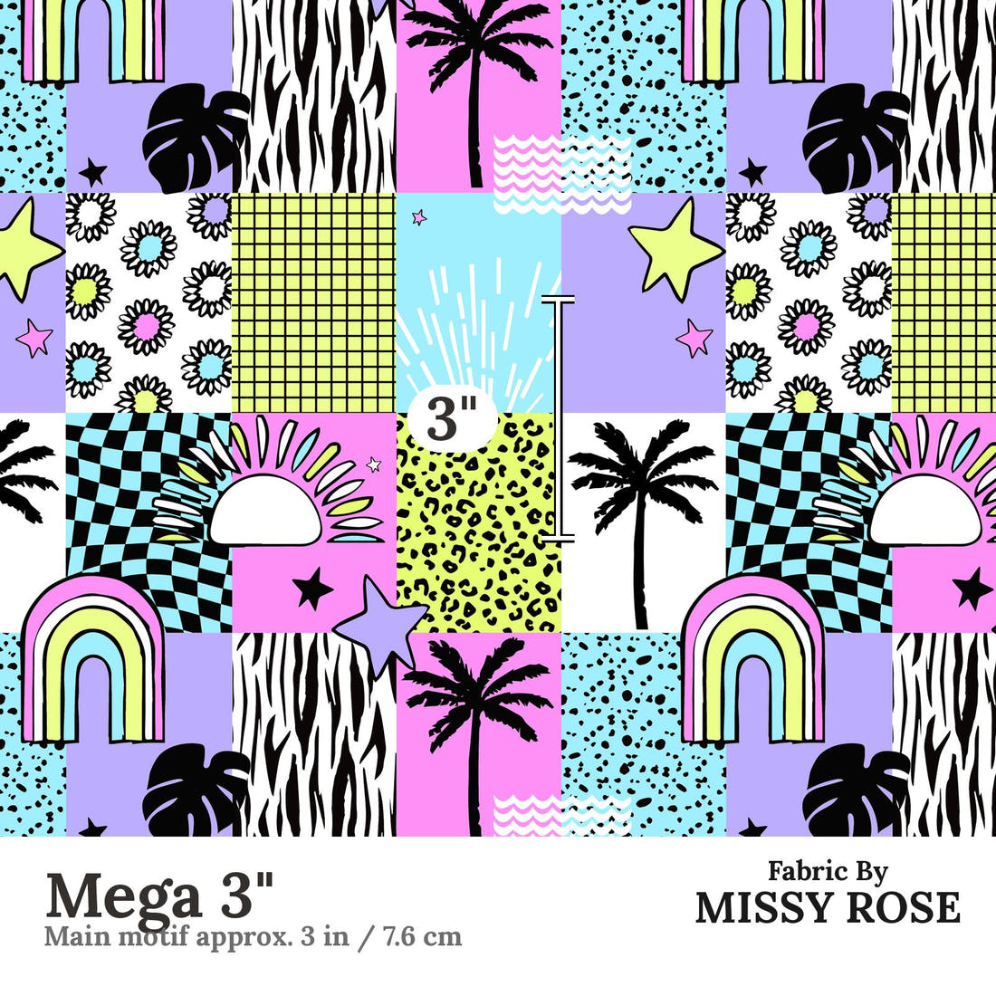 Studio Saturate Fabric 21 Mega 3 inch print scale guide | Fabric by Missy Rose