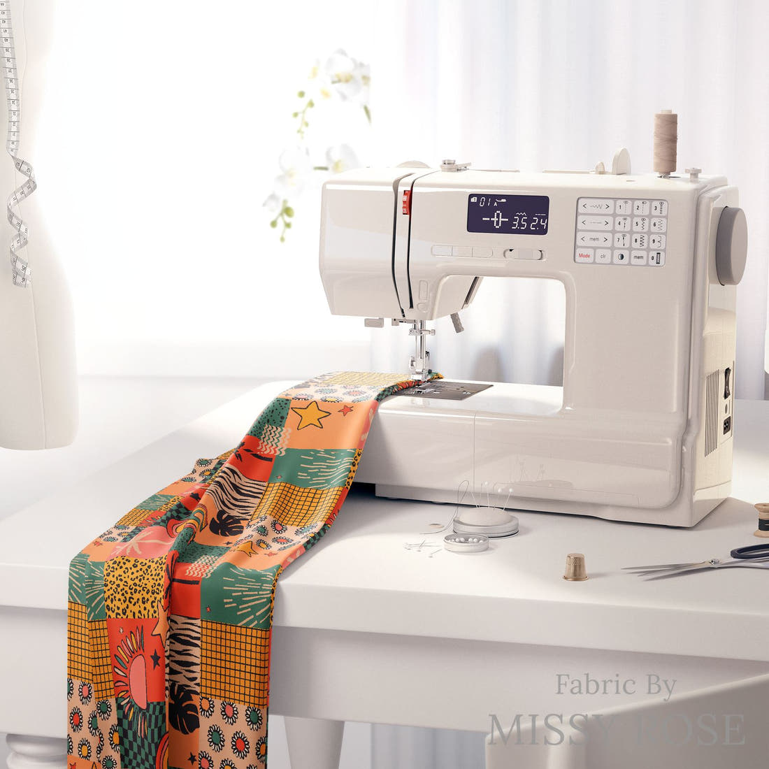 Studio Saturate Fabric 22 on a sewing machine - premium fabric for sewing projects | Fabric by Missy Rose