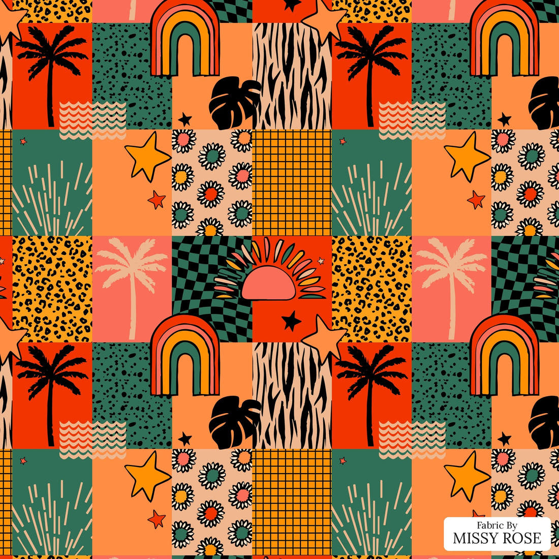 Studio Saturate Fabric 22 - flat view of the print, zoom in for detail | Fabric by Missy Rose