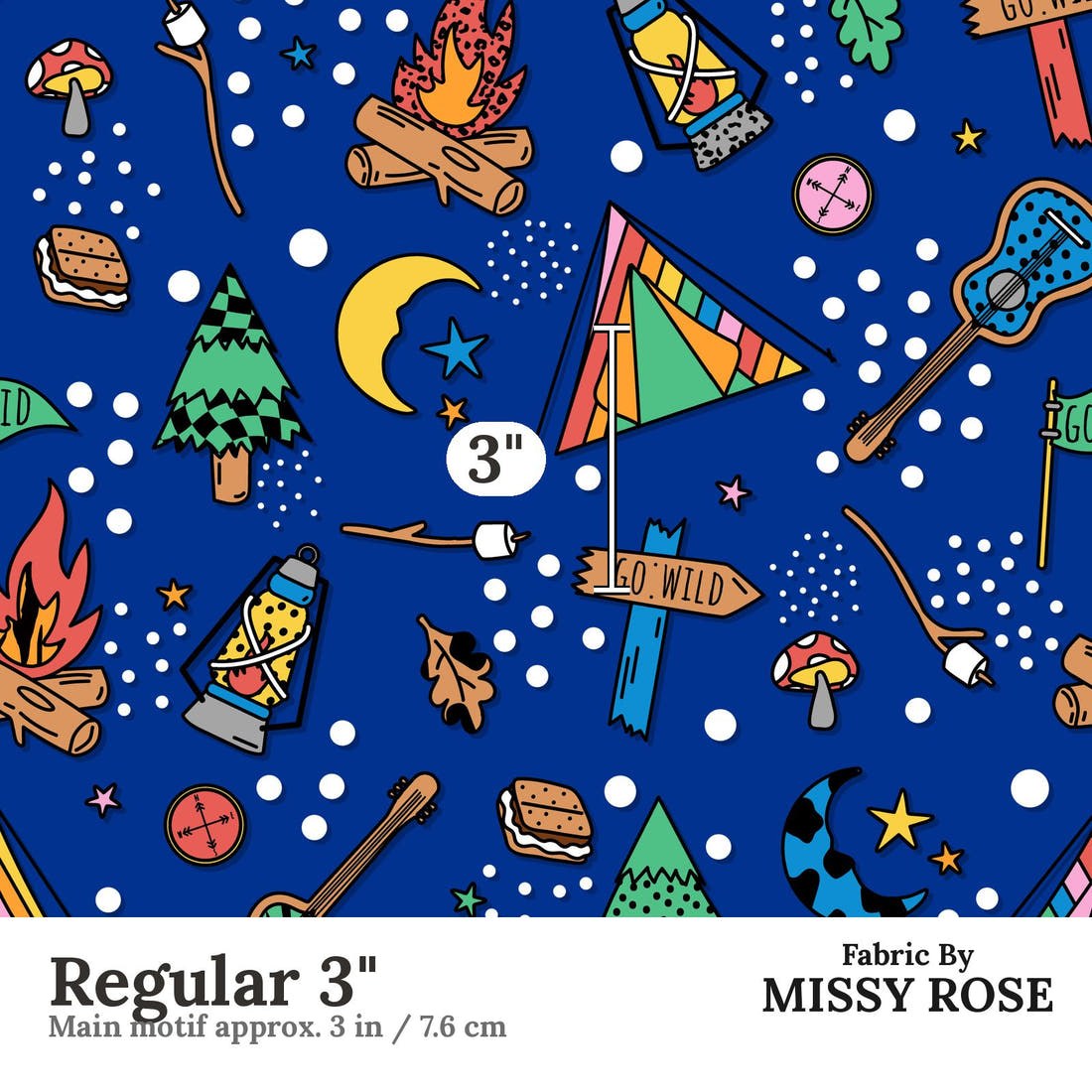 Studio Saturate Fabric 24 Regular 3 inch print scale guide | Fabric by Missy Rose