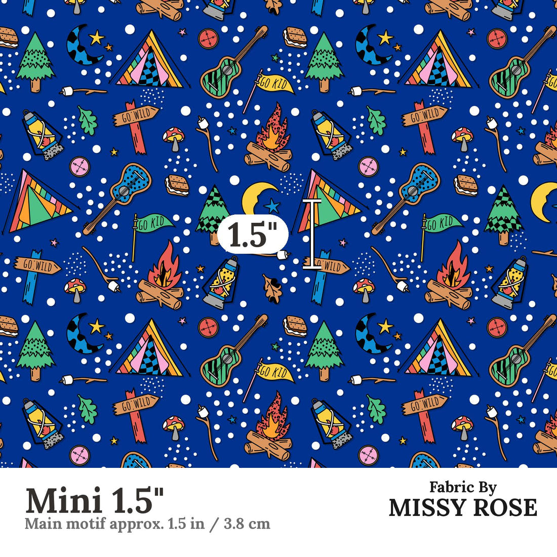 Studio Saturate Fabric 24 Mini 1.5 inch print scale guide | Fabric by Missy Rose