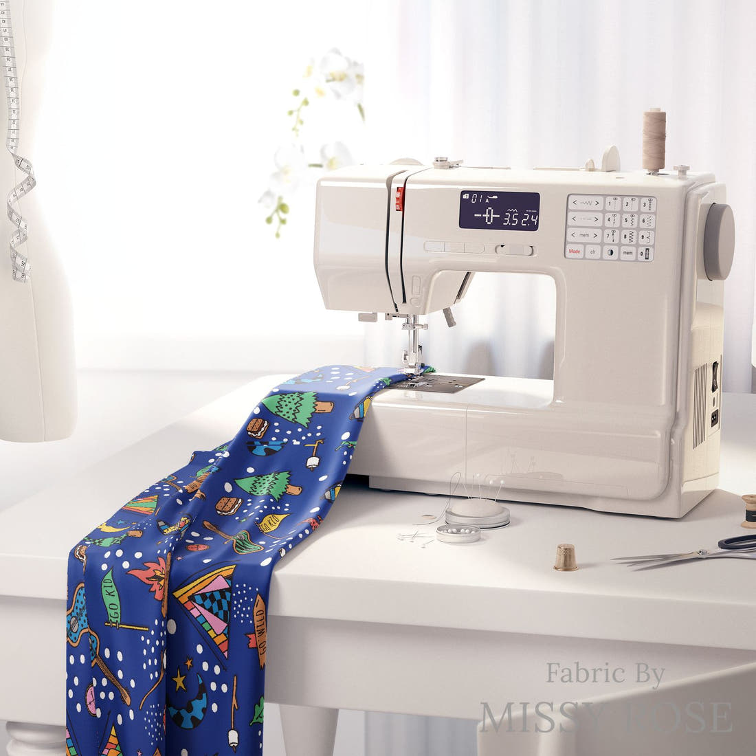 Studio Saturate Fabric 24 on a sewing machine - premium fabric for sewing projects | Fabric by Missy Rose