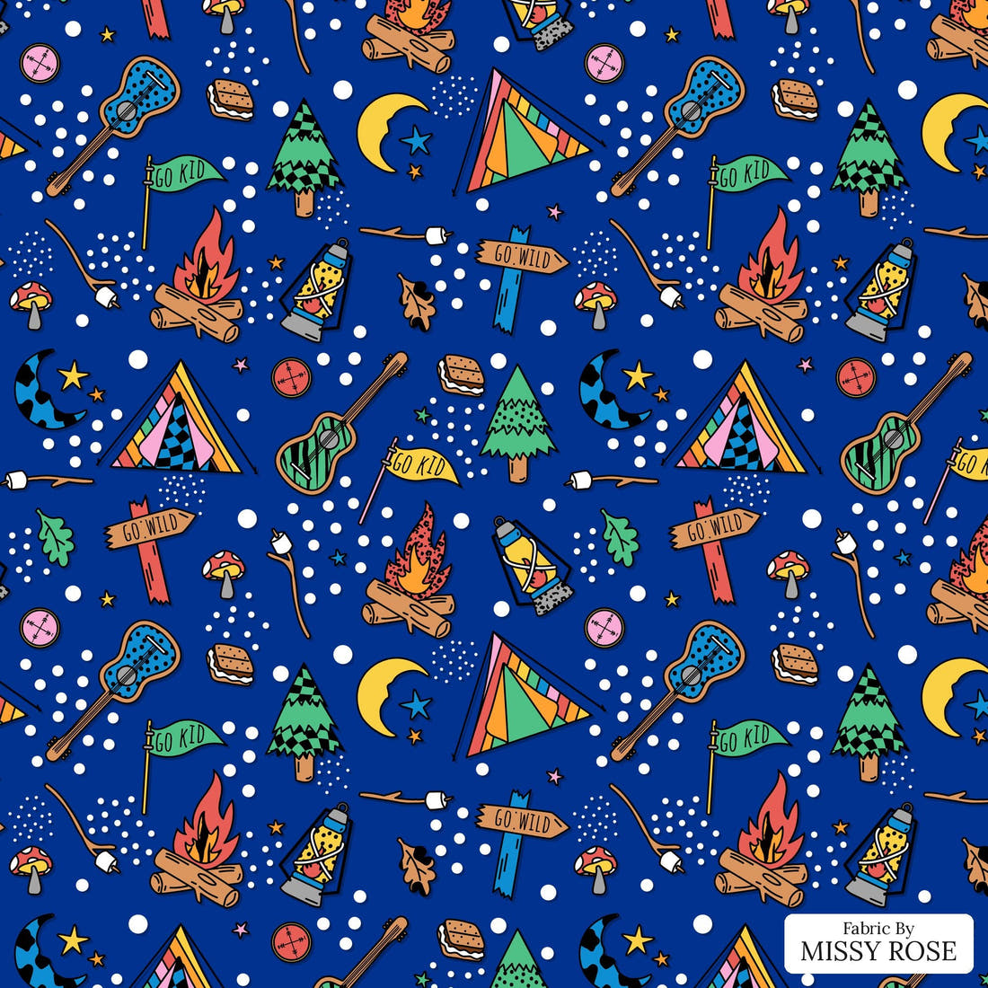 Studio Saturate Fabric 24 - flat view of the print, zoom in for detail | Fabric by Missy Rose