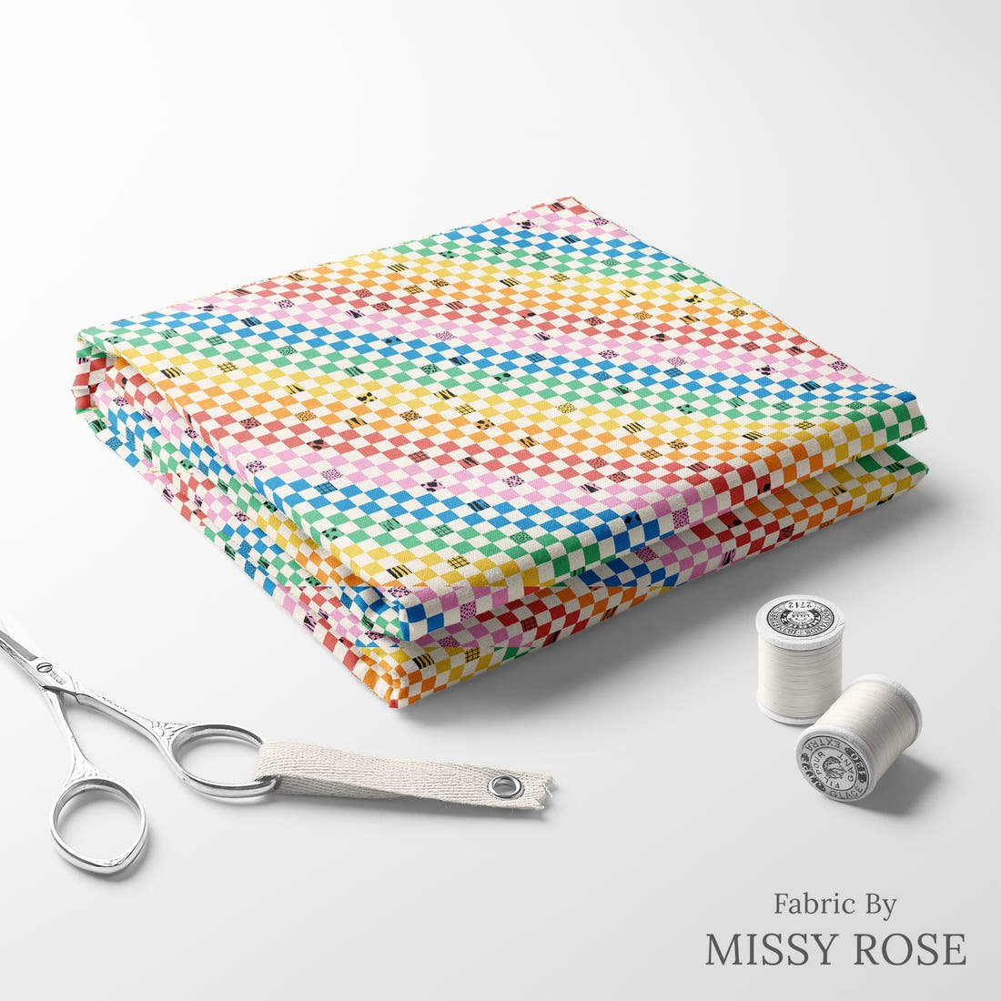 Studio Saturate Fabric 26 folded fabric stack with matching thread - pre-order fabric Australia | Fabric by Missy Rose