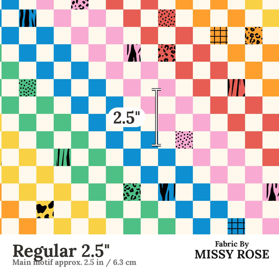 Studio Saturate Fabric 26 Regular 2.5 inch print scale guide | Fabric by Missy Rose