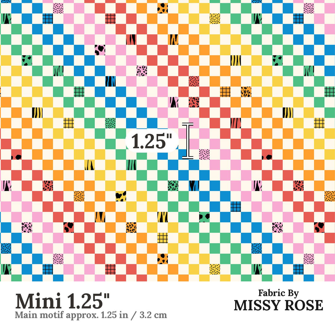 Studio Saturate Fabric 26 Mini 1.25 inch print scale guide | Fabric by Missy Rose