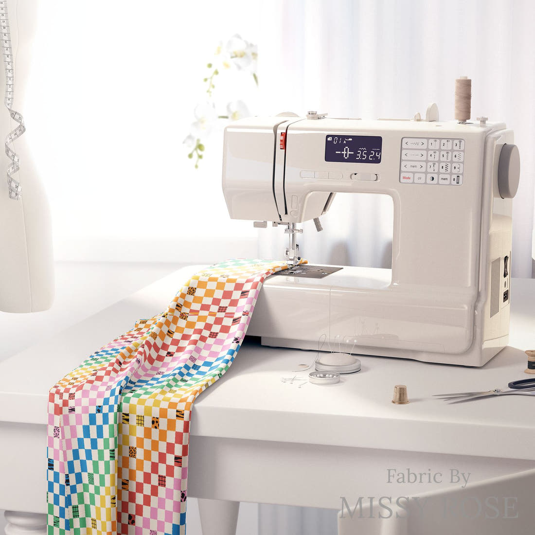Studio Saturate Fabric 26 on a sewing machine - premium fabric for sewing projects | Fabric by Missy Rose