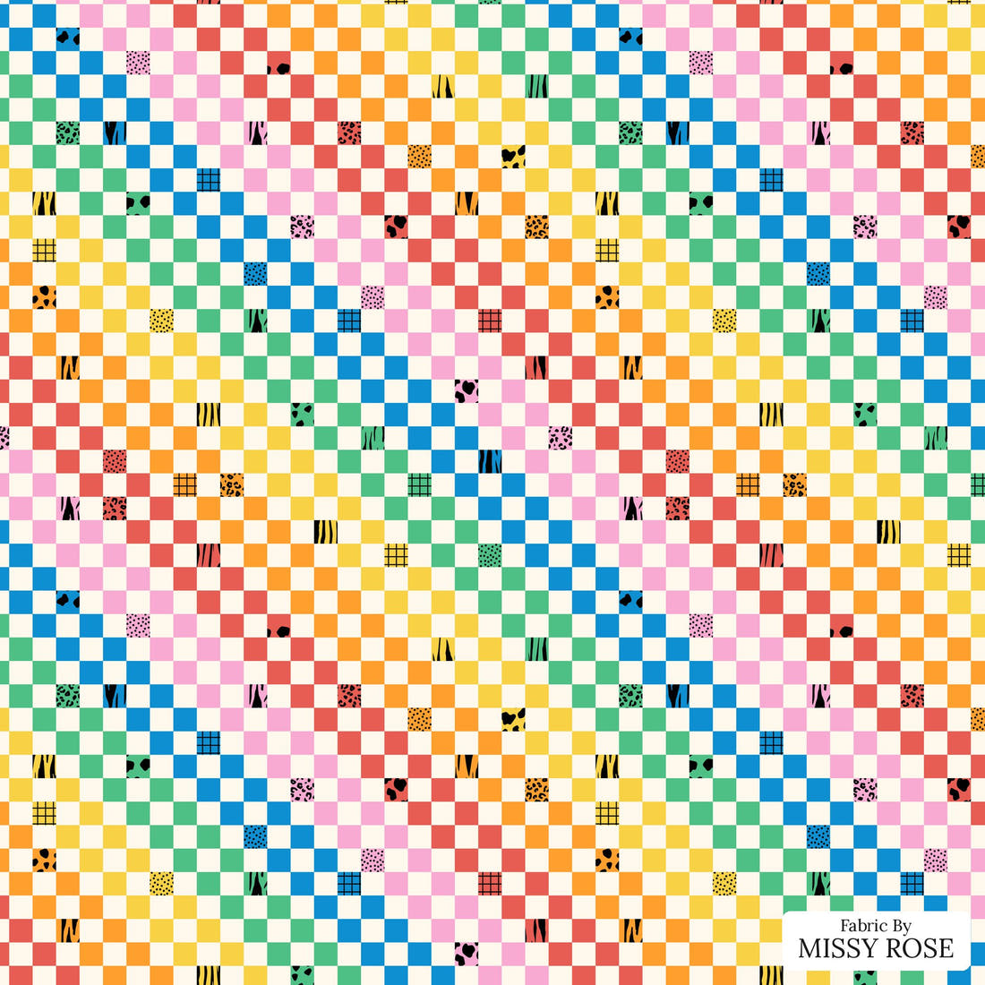 Studio Saturate Fabric 26 - flat view of the print, zoom in for detail | Fabric by Missy Rose