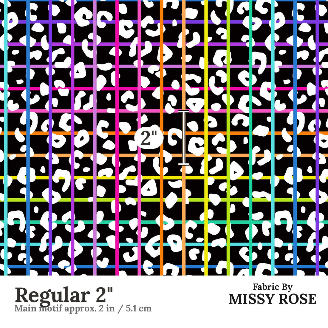 Studio Saturate Fabric 27 Regular 2 inch print scale guide | Fabric by Missy Rose