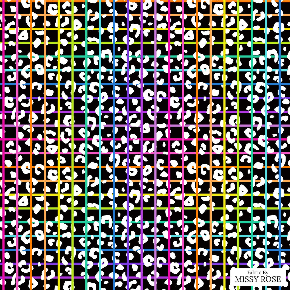 Studio Saturate Fabric 27 - flat view of the print, zoom in for detail | Fabric by Missy Rose