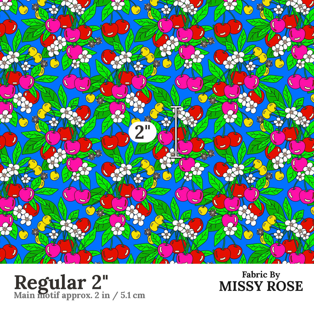 Studio Saturate Fabric 28 Regular 2 inch print scale guide | Fabric by Missy Rose