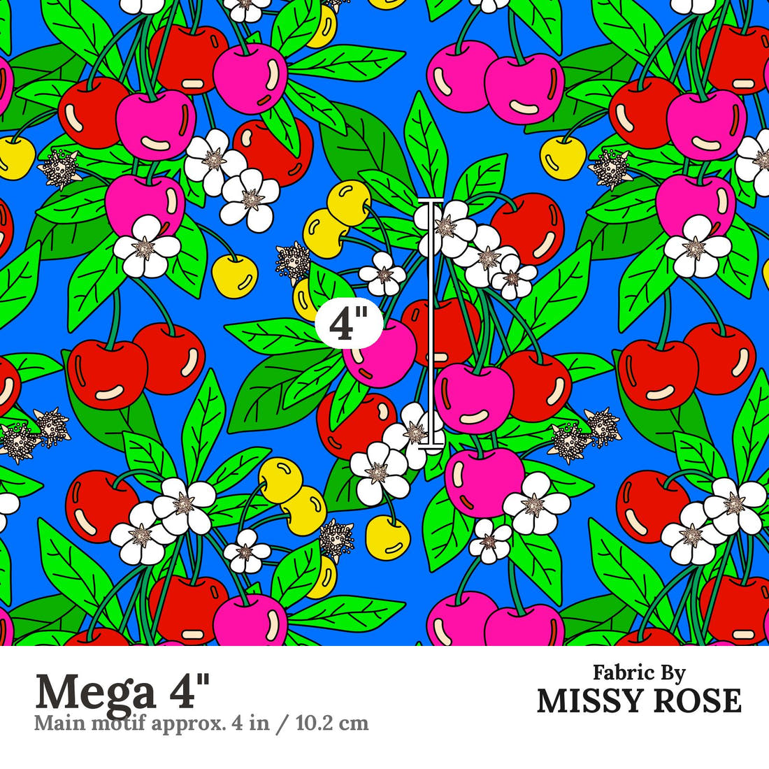 Studio Saturate Fabric 28 Mega 4 inch print scale guide | Fabric by Missy Rose