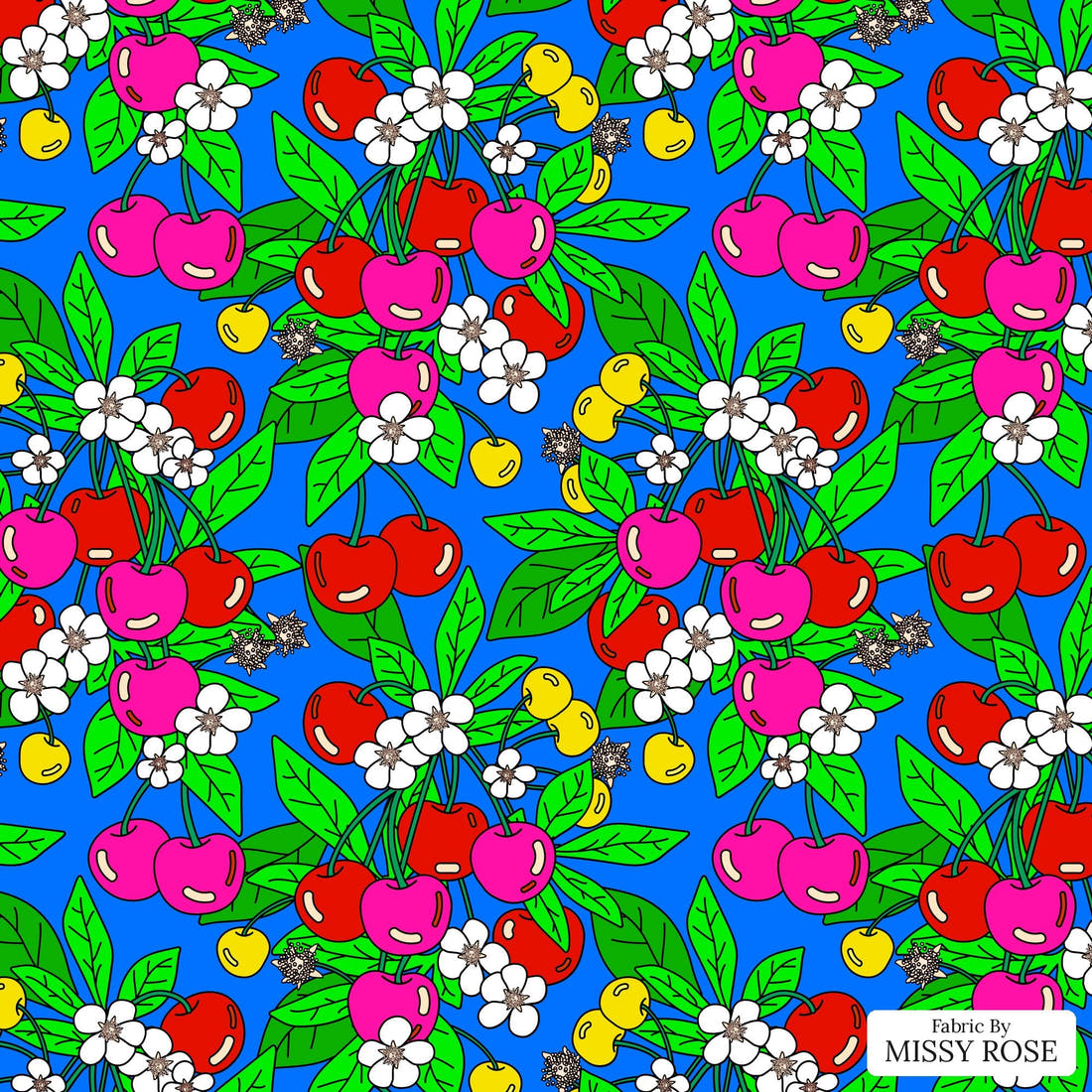 Studio Saturate Fabric 28 - flat view of the print, zoom in for detail | Fabric by Missy Rose