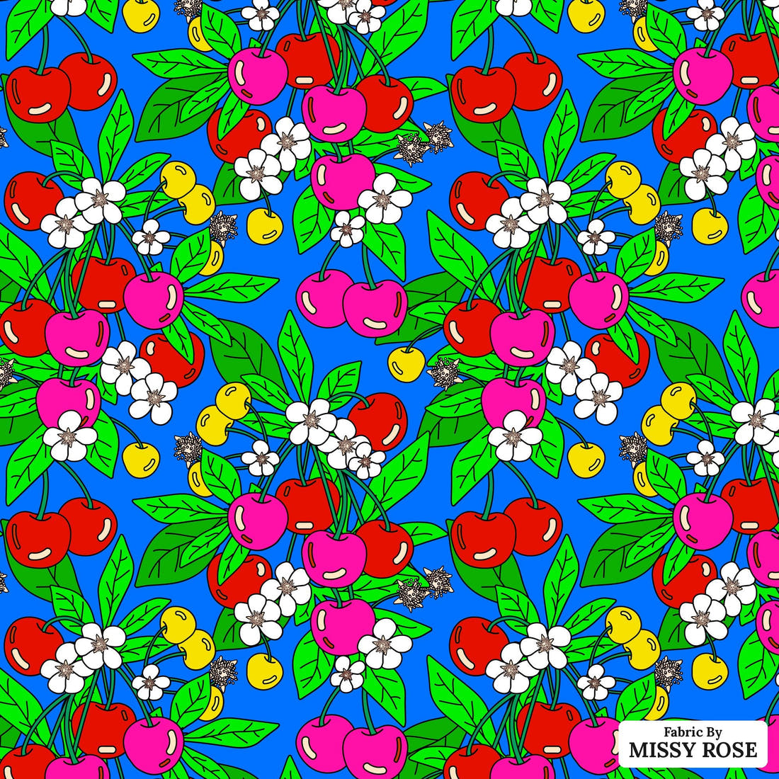 Studio Saturate Fabric 28 - flat view of the print, zoom in for detail | Fabric by Missy Rose