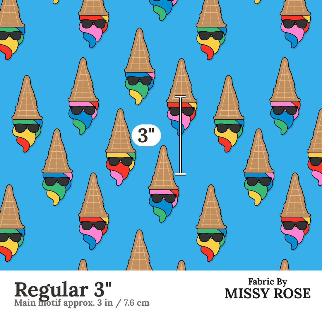 Studio Saturate Fabric 29 Regular 3 inch print scale guide | Fabric by Missy Rose