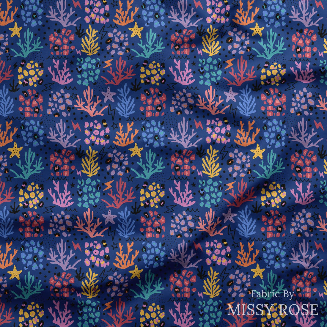 Studio Saturate Fabric 30 draped fabric mockup - custom printed fabric by the metre | Fabric by Missy Rose