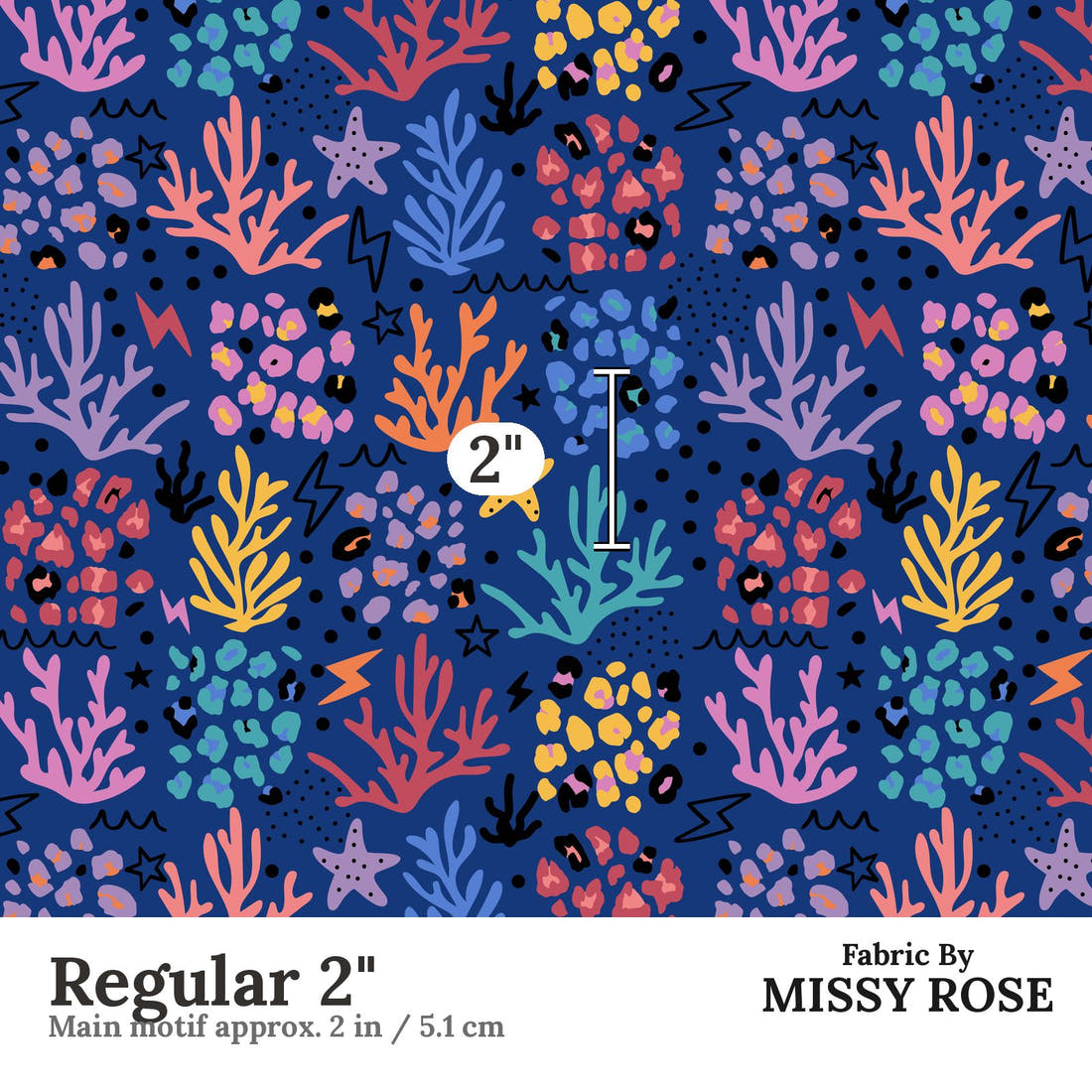 Studio Saturate Fabric 30 Regular 2 inch print scale guide | Fabric by Missy Rose