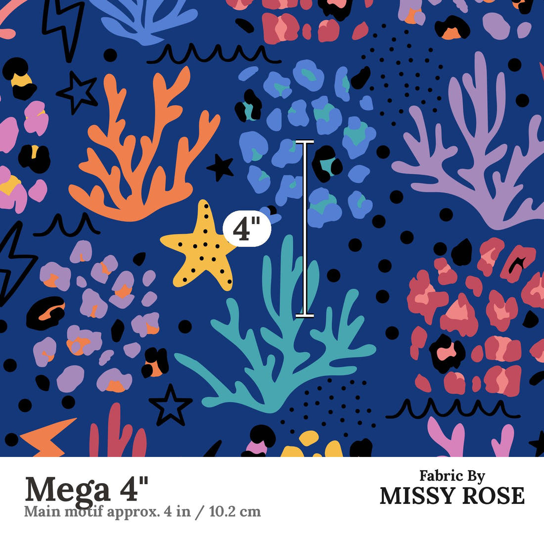 Studio Saturate Fabric 30 Mega 4 inch print scale guide | Fabric by Missy Rose