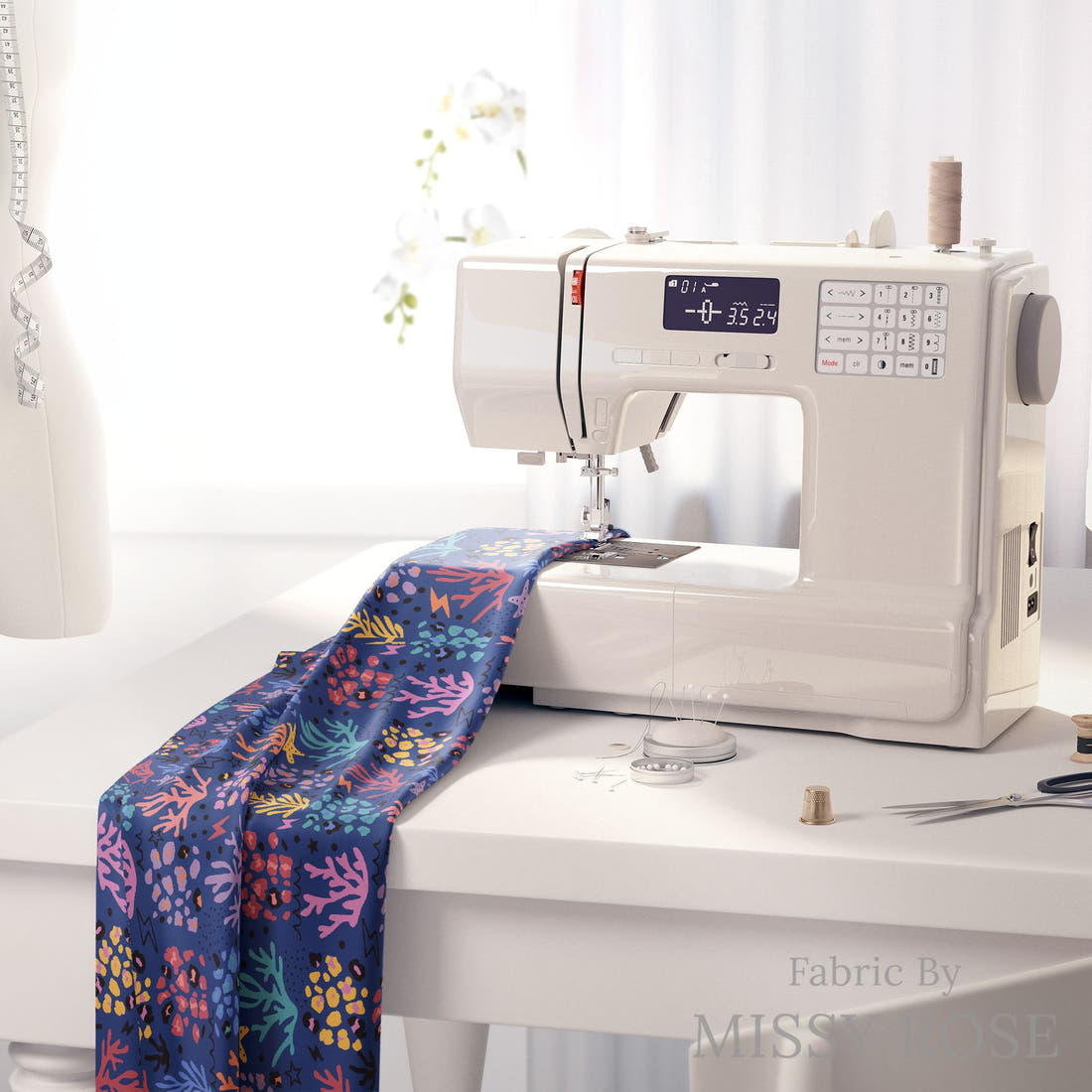 Studio Saturate Fabric 30 on a sewing machine - premium fabric for sewing projects | Fabric by Missy Rose