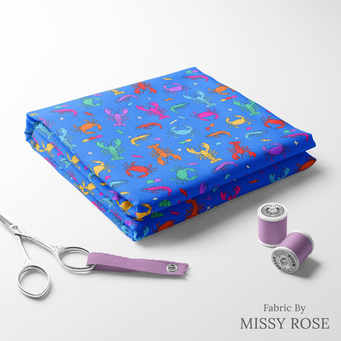 Studio Saturate Fabric 32 folded fabric stack with matching thread - pre-order fabric Australia | Fabric by Missy Rose
