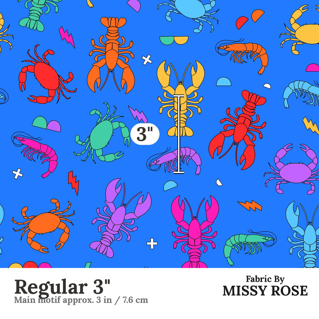 Studio Saturate Fabric 32 Regular 3 inch print scale guide | Fabric by Missy Rose