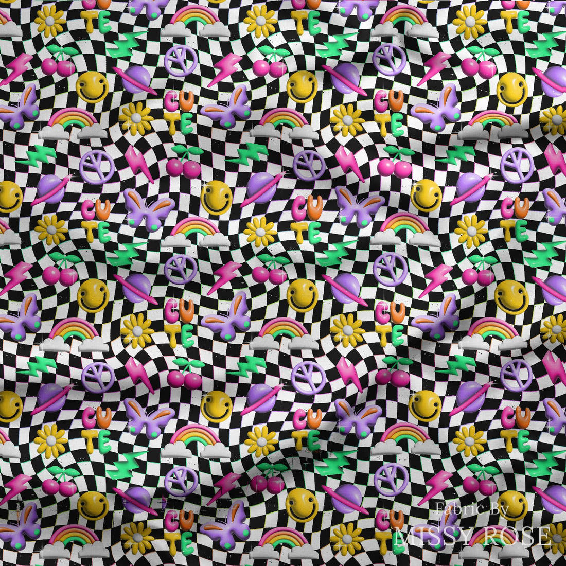 Studio Saturate Fabric 33 draped fabric mockup - custom printed fabric by the metre | Fabric by Missy Rose