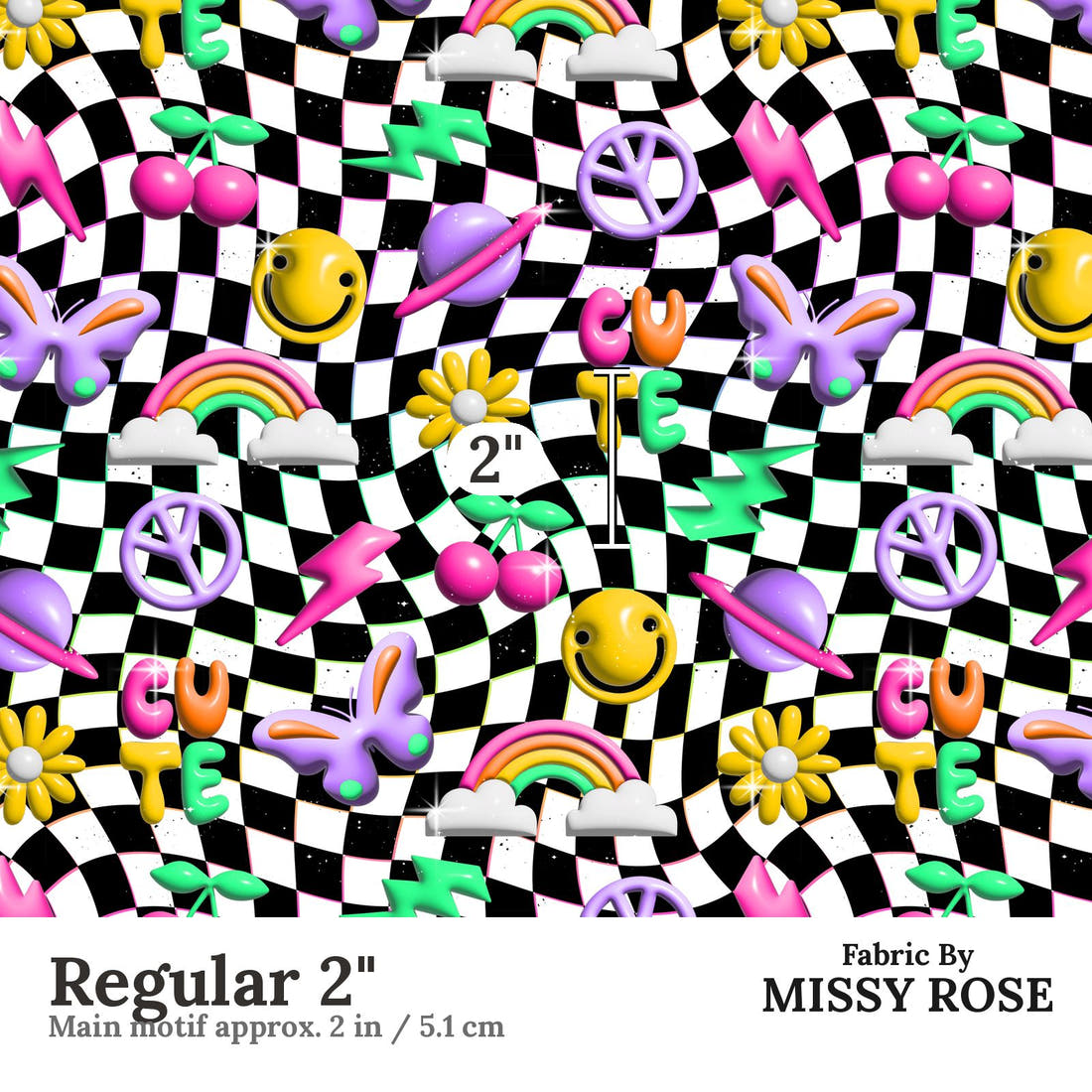 Studio Saturate Fabric 33 Regular 2 inch print scale guide | Fabric by Missy Rose