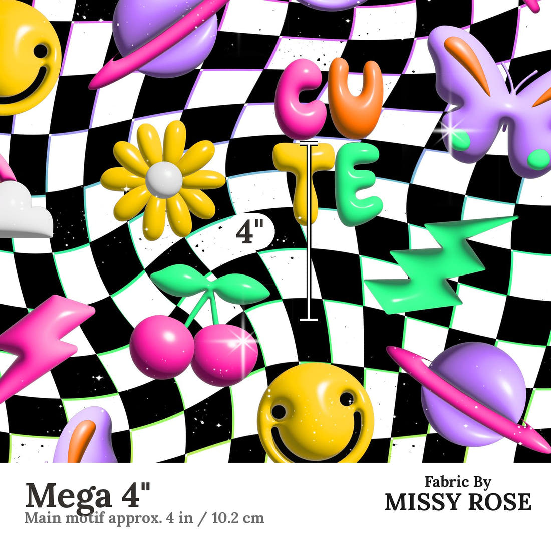 Studio Saturate Fabric 33 Mega 4 inch print scale guide | Fabric by Missy Rose