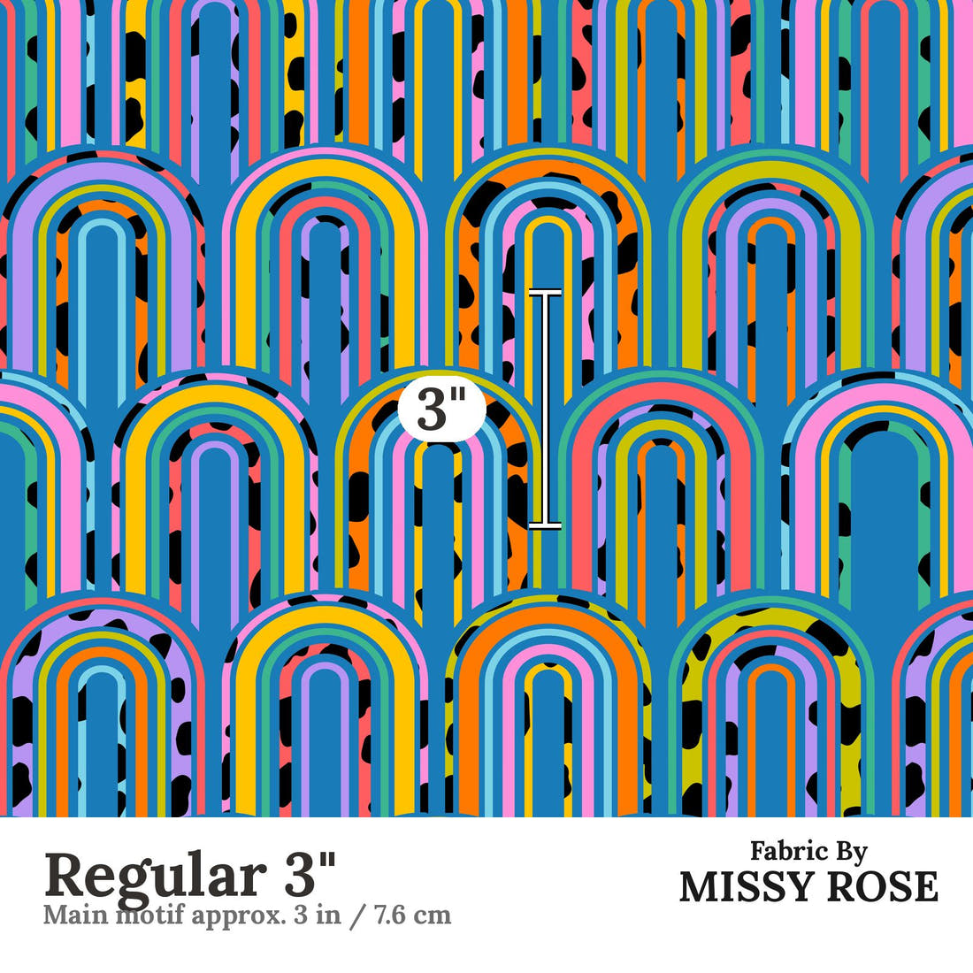 Studio Saturate Fabric 34 Regular 3 inch print scale guide | Fabric by Missy Rose