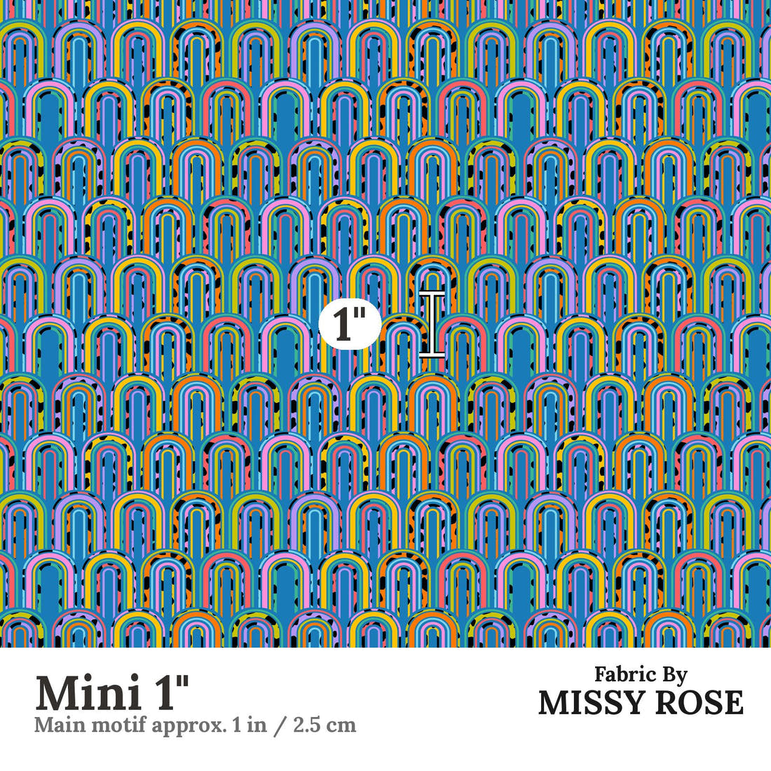 Studio Saturate Fabric 34 Mini 1 inch print scale guide | Fabric by Missy Rose