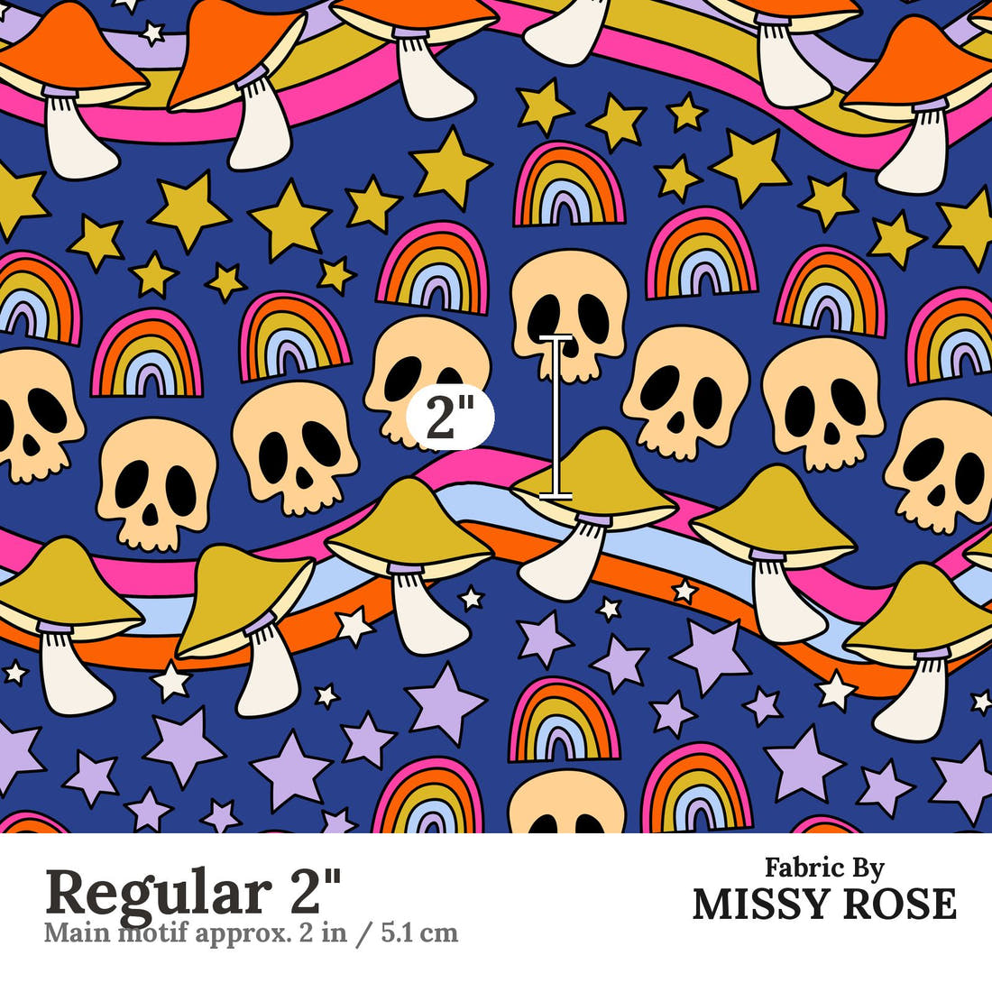 Studio Saturate Fabric 35 Regular 2 inch print scale guide | Fabric by Missy Rose
